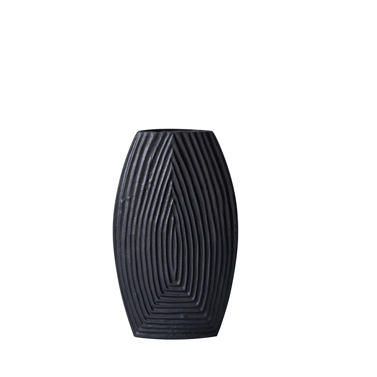 Darsa Ridged Black Vase thumbnail