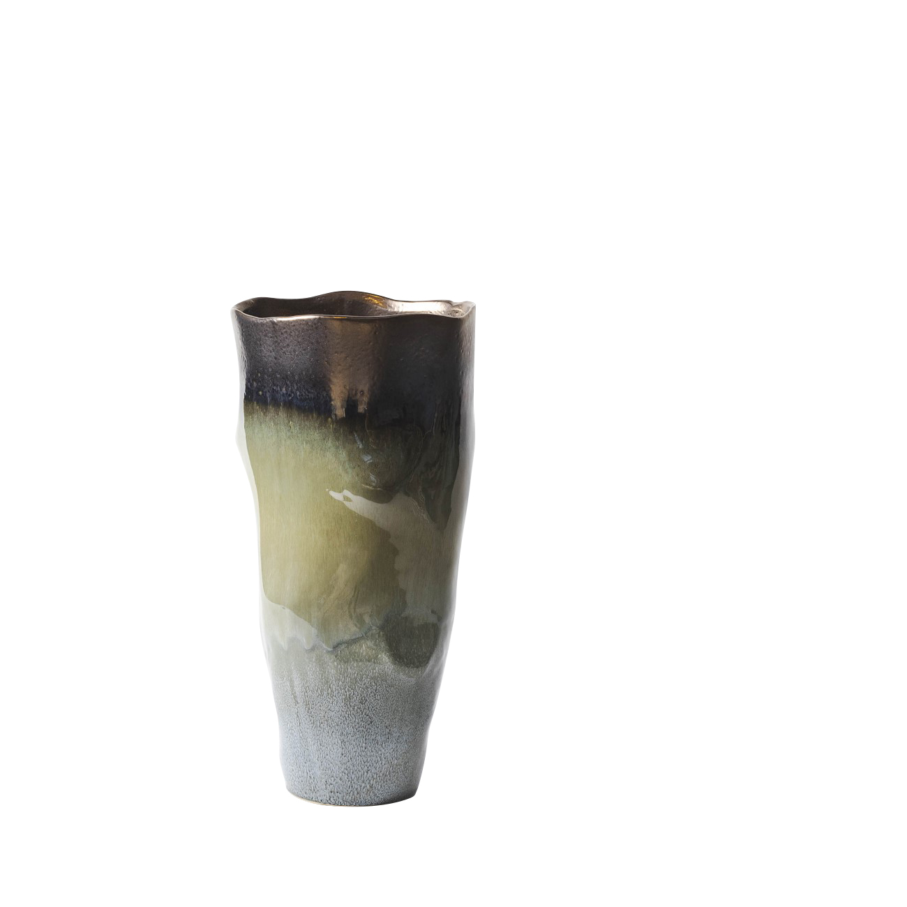 Elowen Iridescent Vase Smoky Olive Tall thumbnail