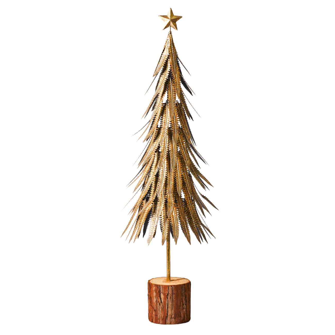 Feathered Metal Gold Tree Sculpture 68cm thumbnail
