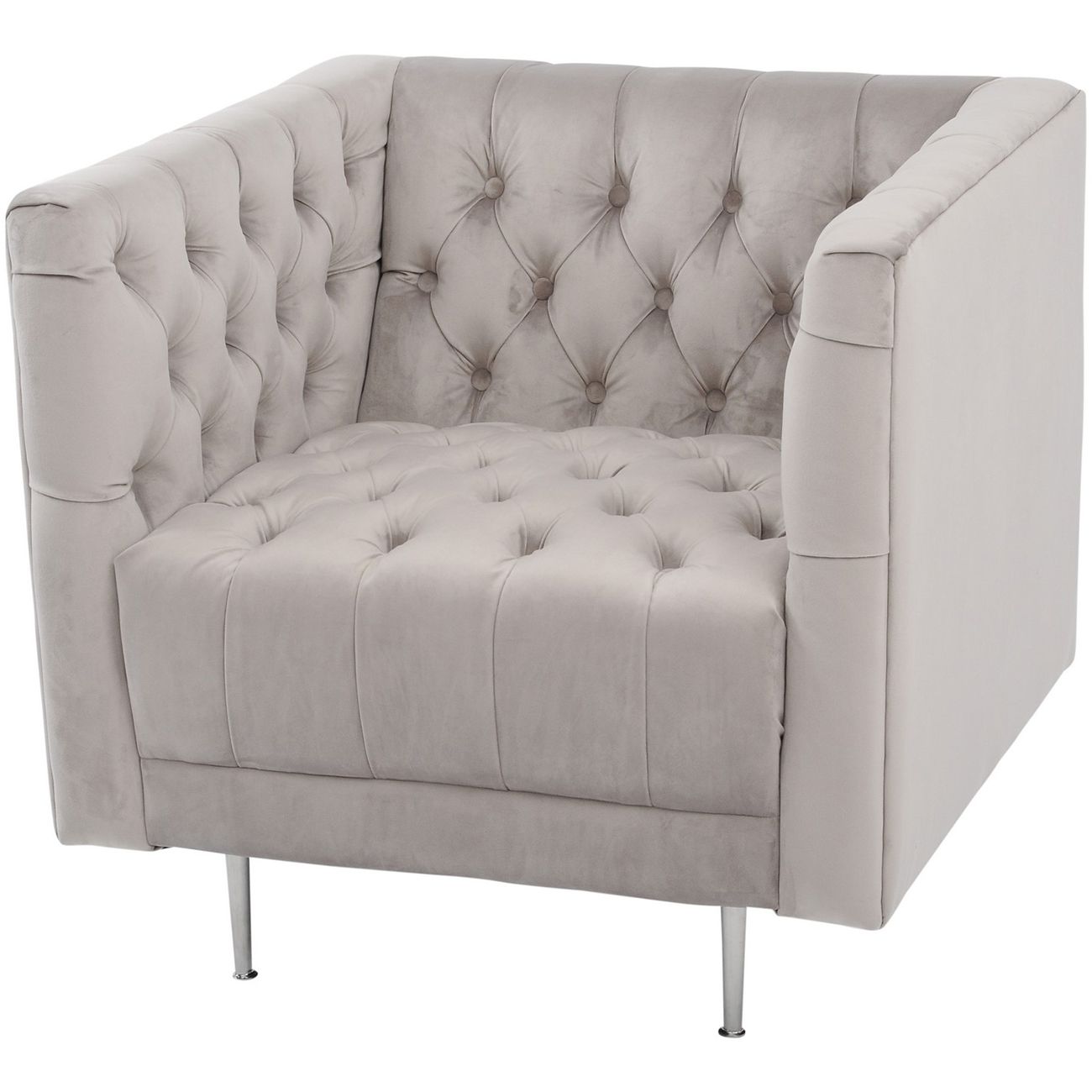 Arya Mink Velvet Button Detail Occasional Chair thumbnail