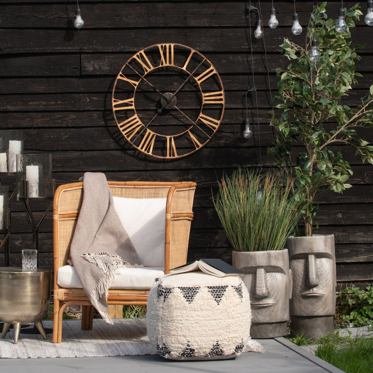 Antique Brass Skeletal Wall Clock