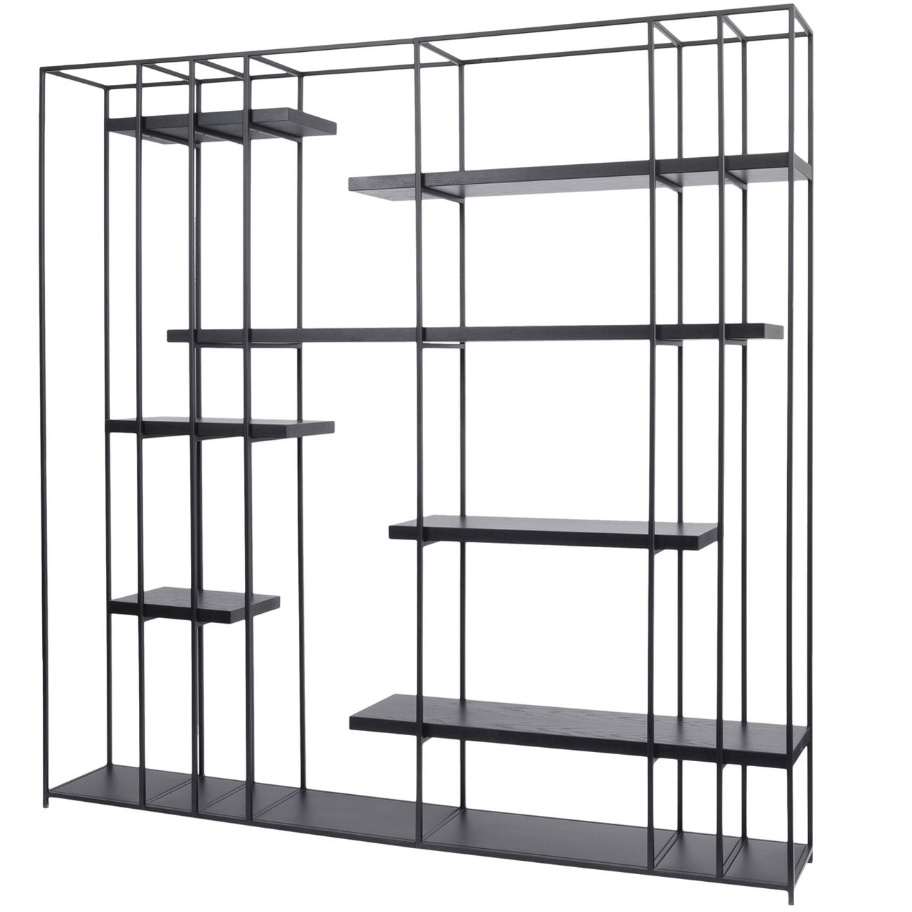 Chancery Black Metal And Black Ash Shelving Unit thumbnail