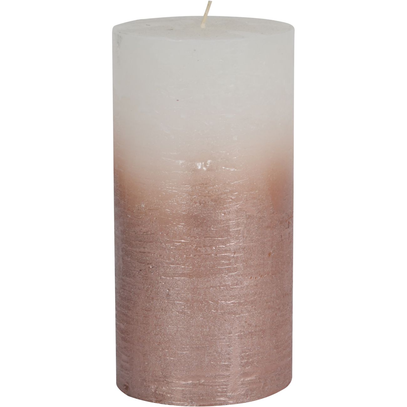 Libra White Pillar Candle With Metallic Pink Ombre Base 10x20cm thumbnail