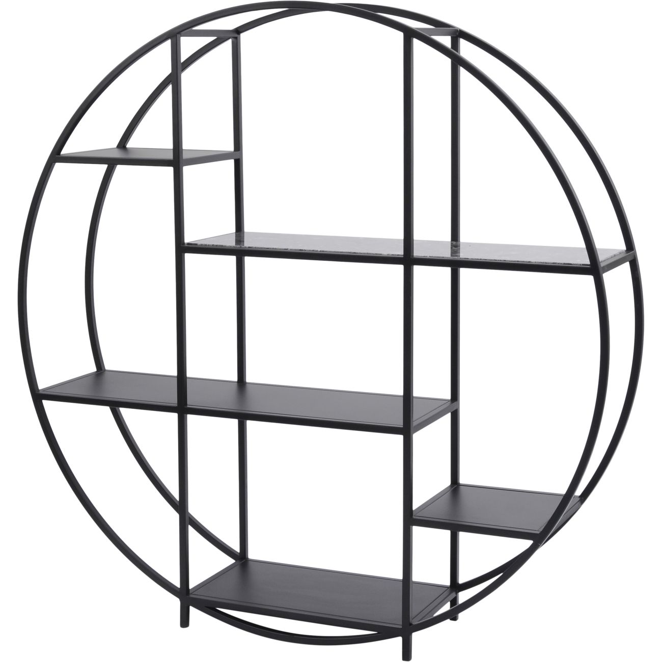 Shoreditch Black Metal and Grey Travisso Circular Shelving Unit thumbnail