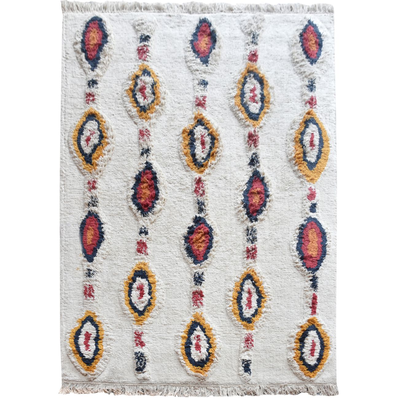 Anso Table Tufted Ivory & Multi Colour Pattern 160x230cm Cotton Rug thumbnail