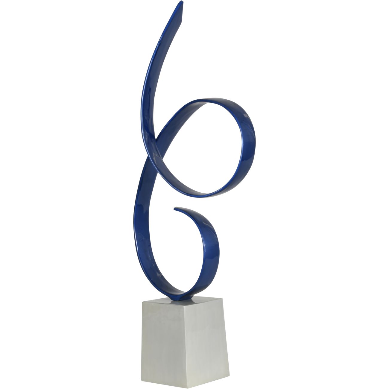 Electric Blue Enamelled Aluminium Long Life Sculpture on Pearlised Base thumbnail