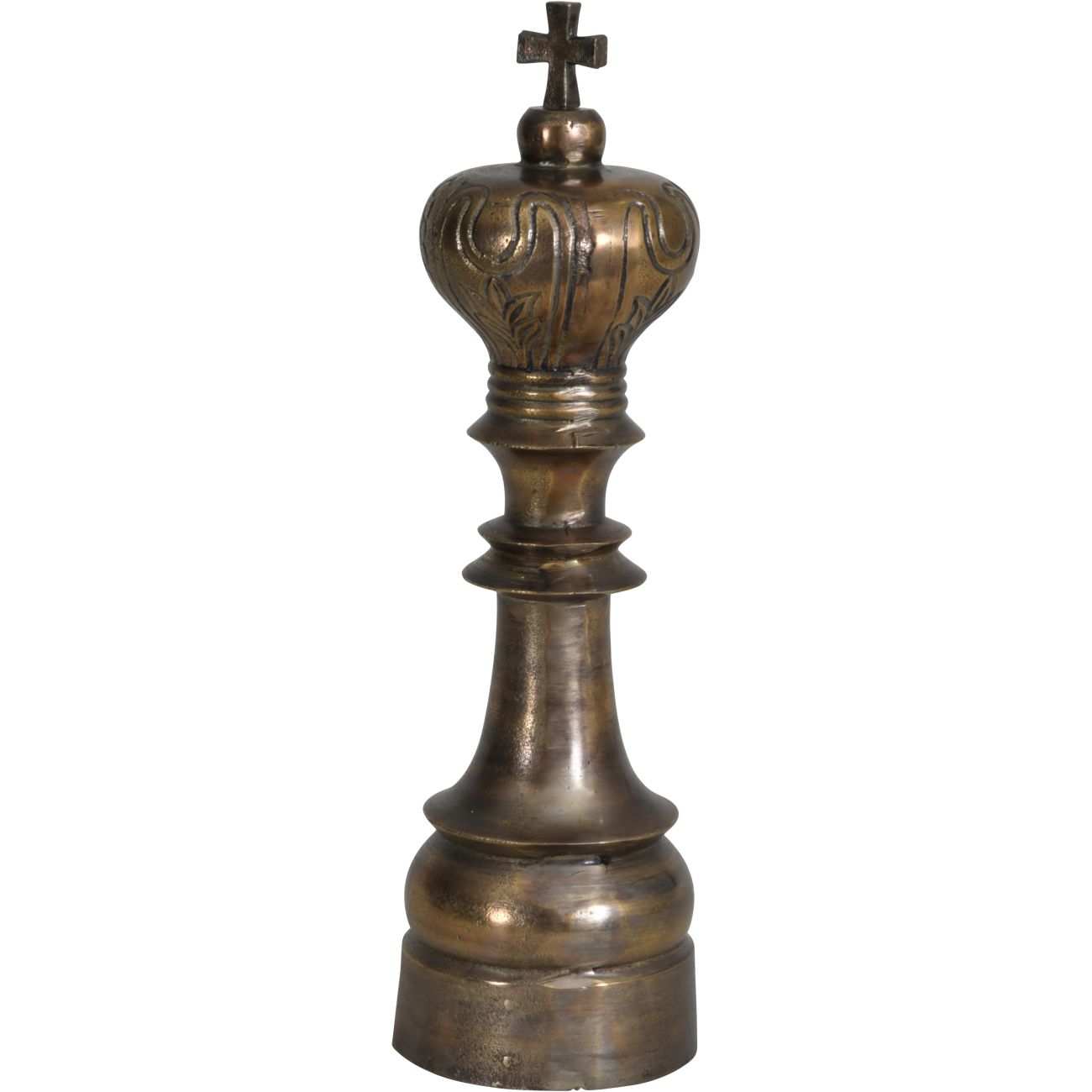 Antique Gold Textured Aluminium Queen Chess Piece Sculpture 12x41cm thumbnail