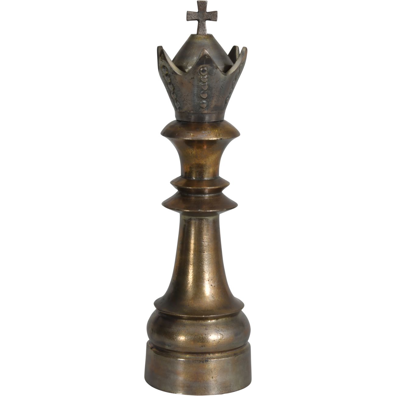 Antique Gold Textured Aluminium King Chess Piece Sculpture 13x45cm thumbnail