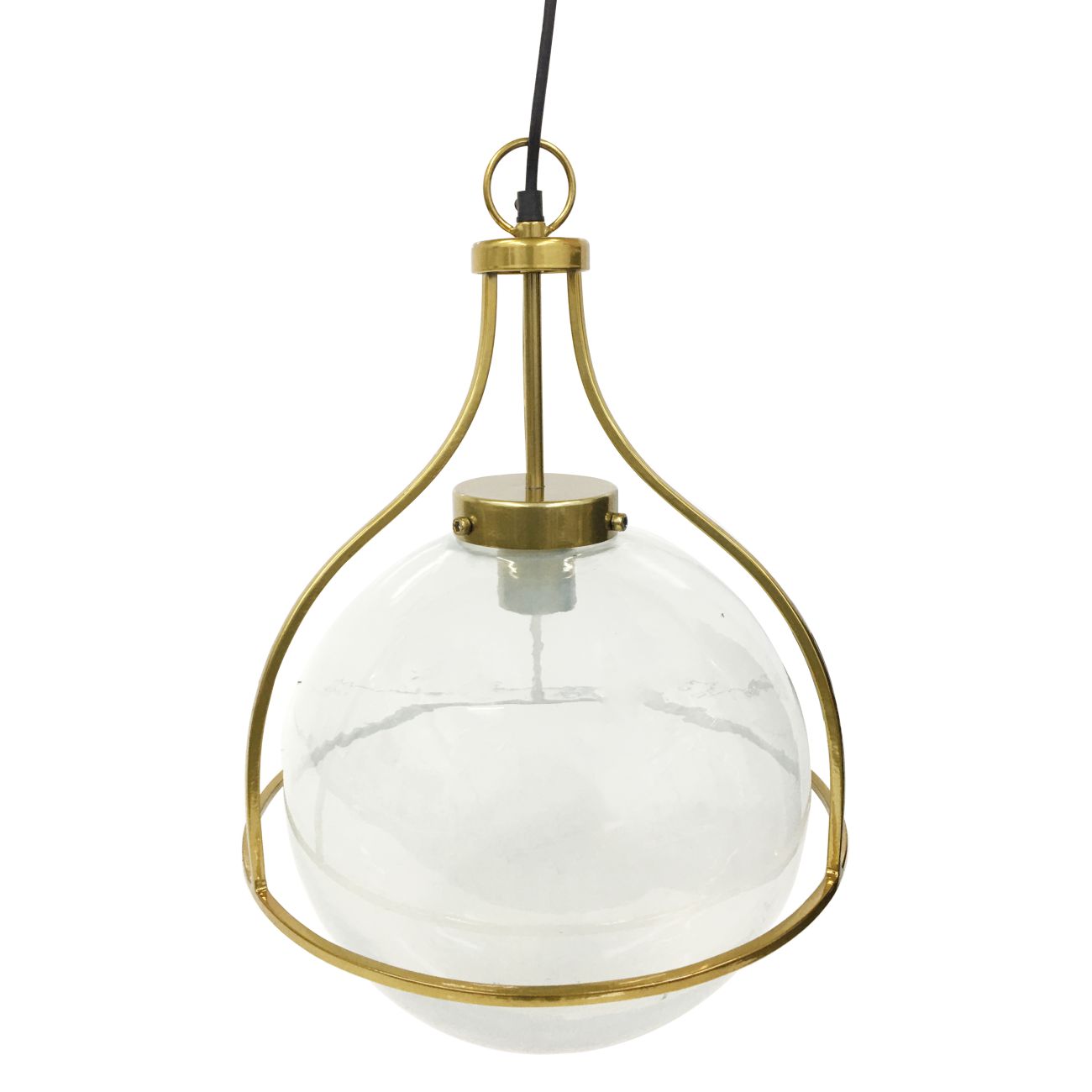 Jupiter Globe Pendant Metallic Champagne, Hammerd Clear Glass E27 60W thumbnail