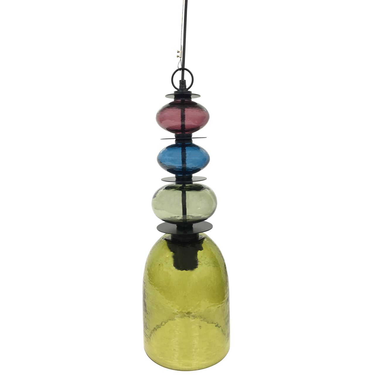 Astro Harlequinn Bubble Pendant Green Glass Shade 20x63cm E27 60W thumbnail