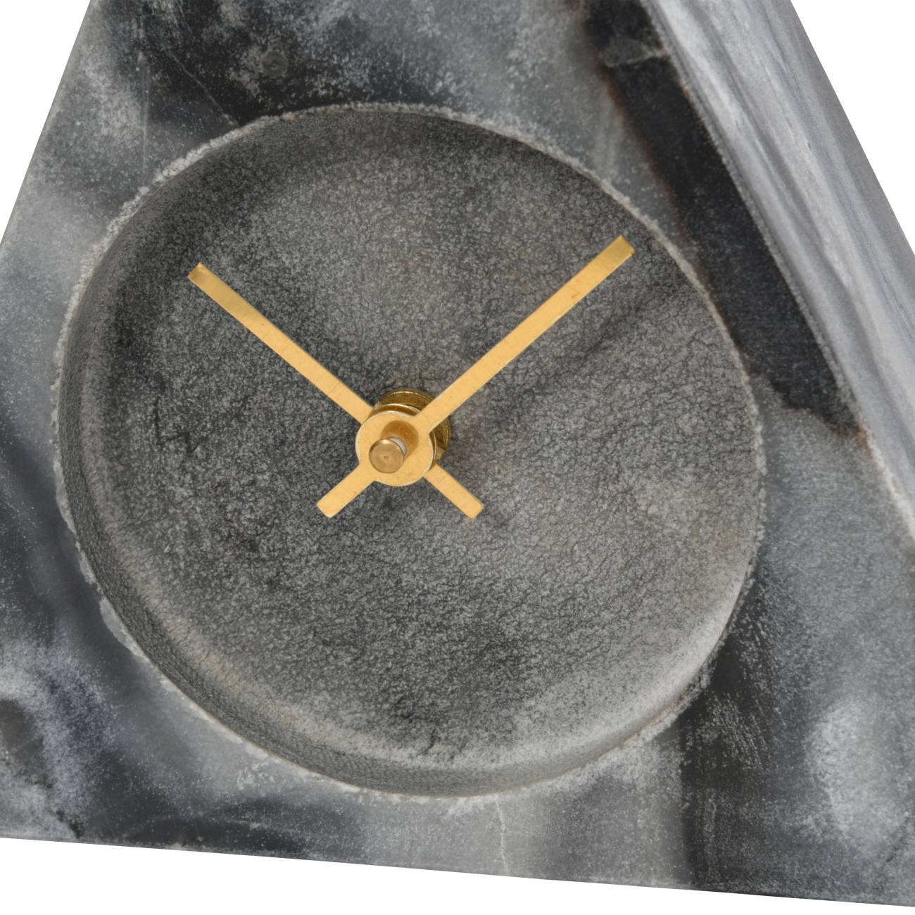 Triangle Mantle Clock Grey Marble Libra