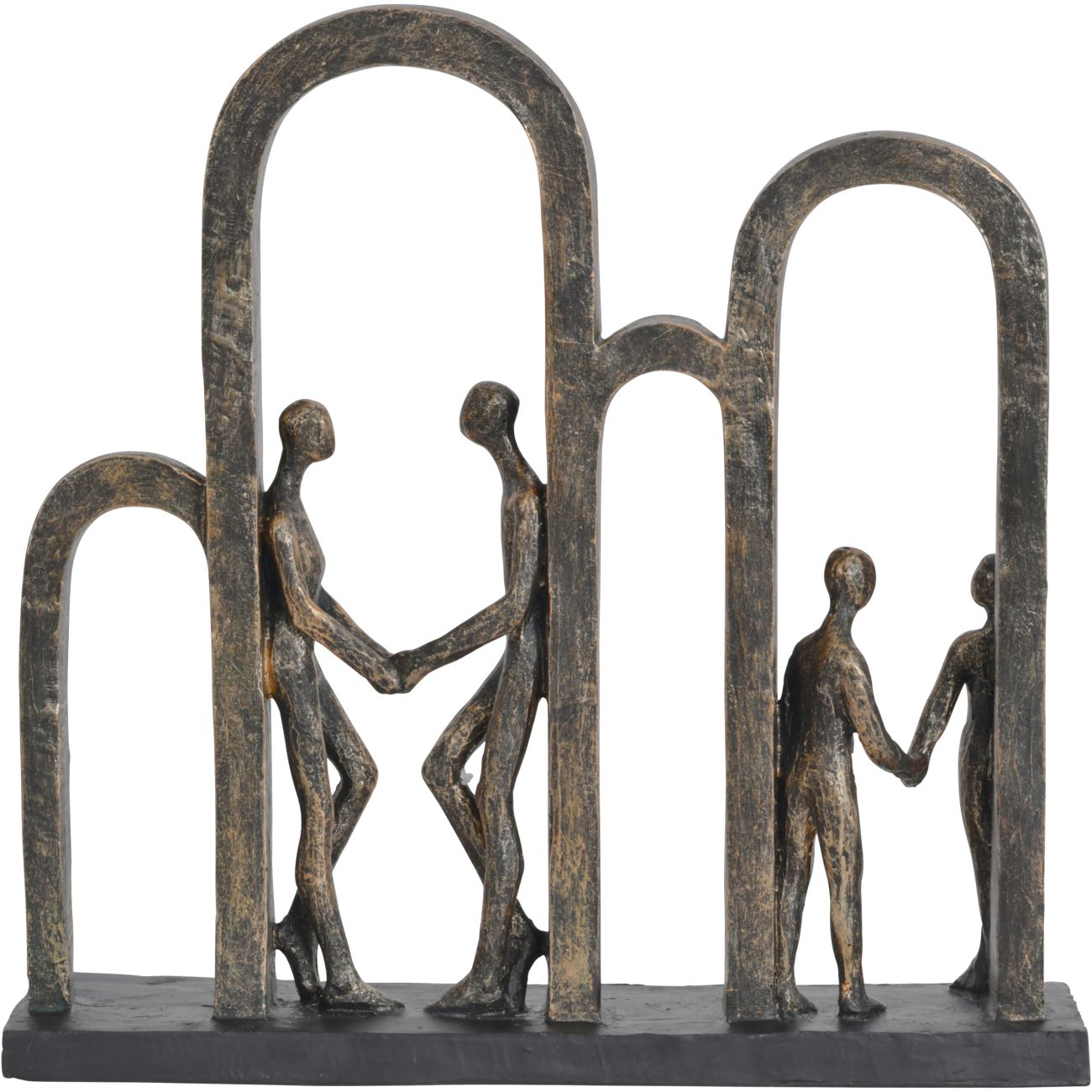 Antique Bronze Family In Arches Sculpture Large Libra Interiors