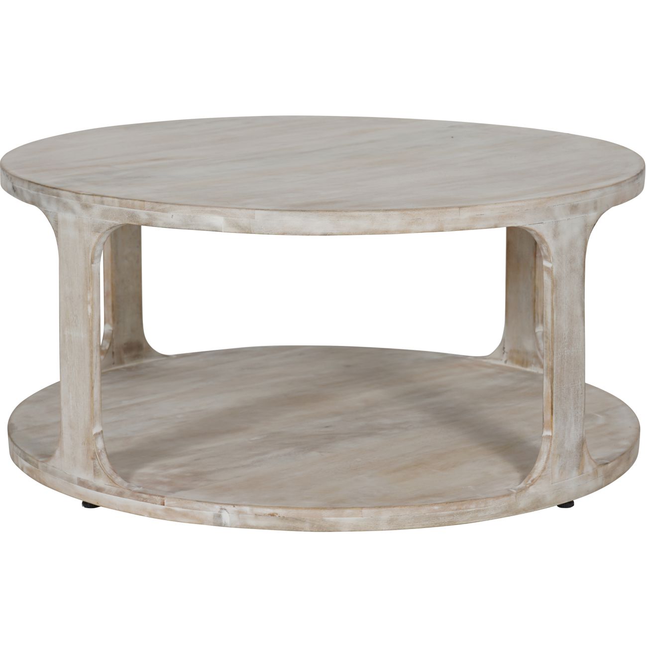Beadnell Solid Carved Wooden Coffee Table in Whitewash Finish The Libra Company