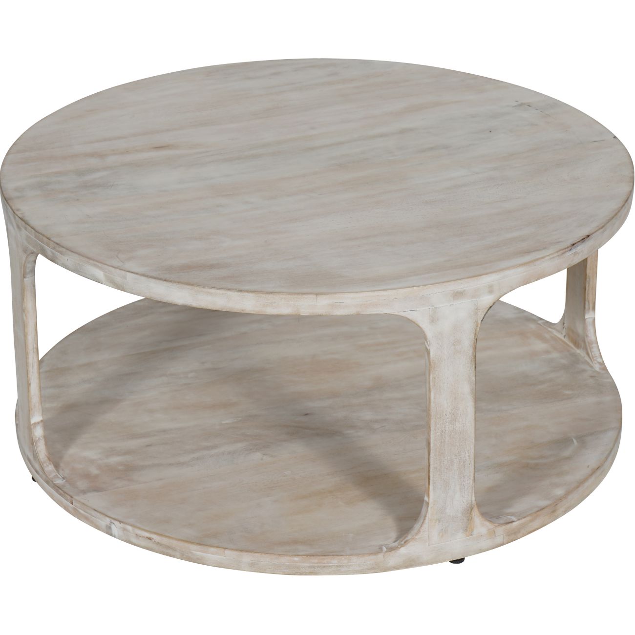 Beadnell Solid Carved Wooden Coffee Table in Whitewash Finish The Libra Company
