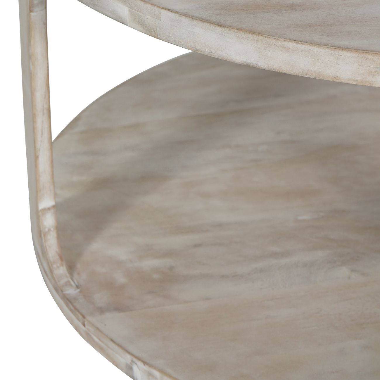 Beadnell Solid Carved Wooden Coffee Table in Whitewash Finish The Libra Company