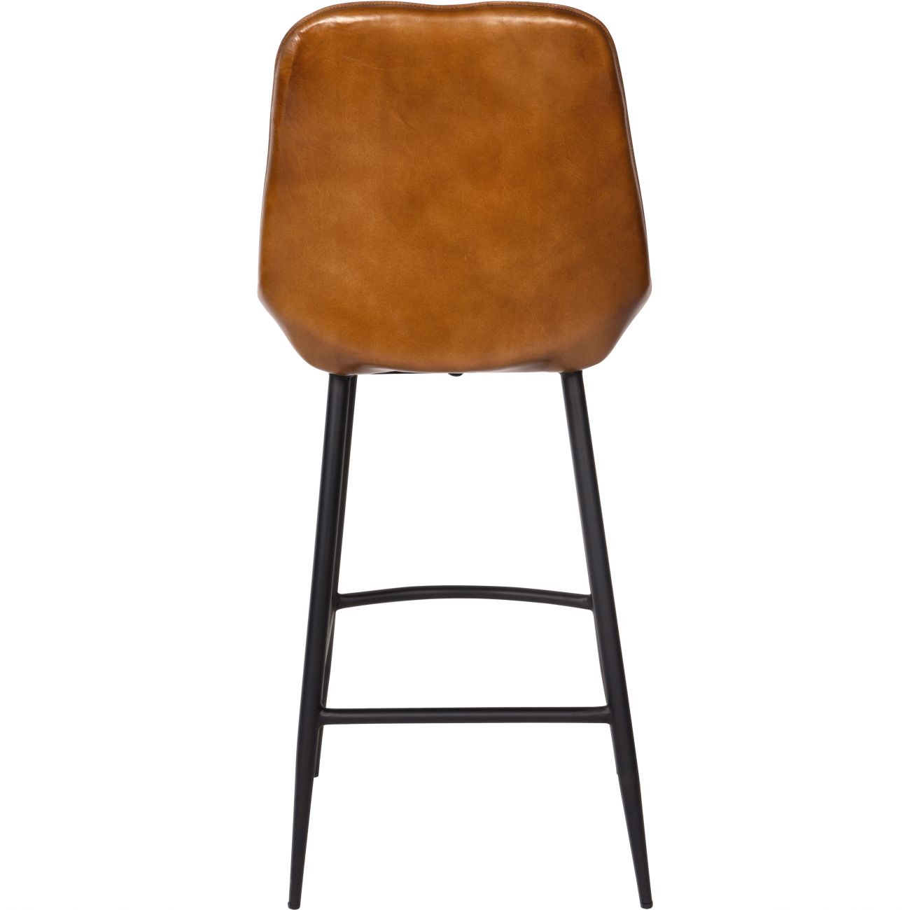 Pair of Pembroke Leather Bar Stools in Cognac Libra Interiors