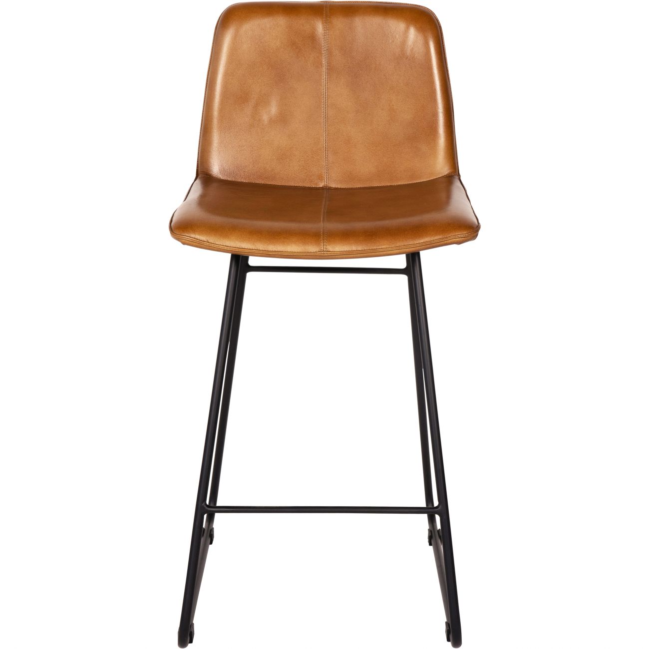 Pair of Robinson Leather Bar Stools in Cognac