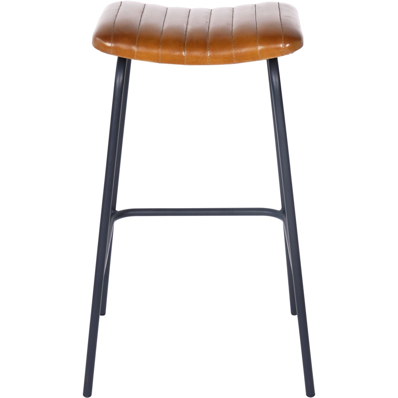 Pair of Arthur Leather Bar Stools in Cognac The Libra Company