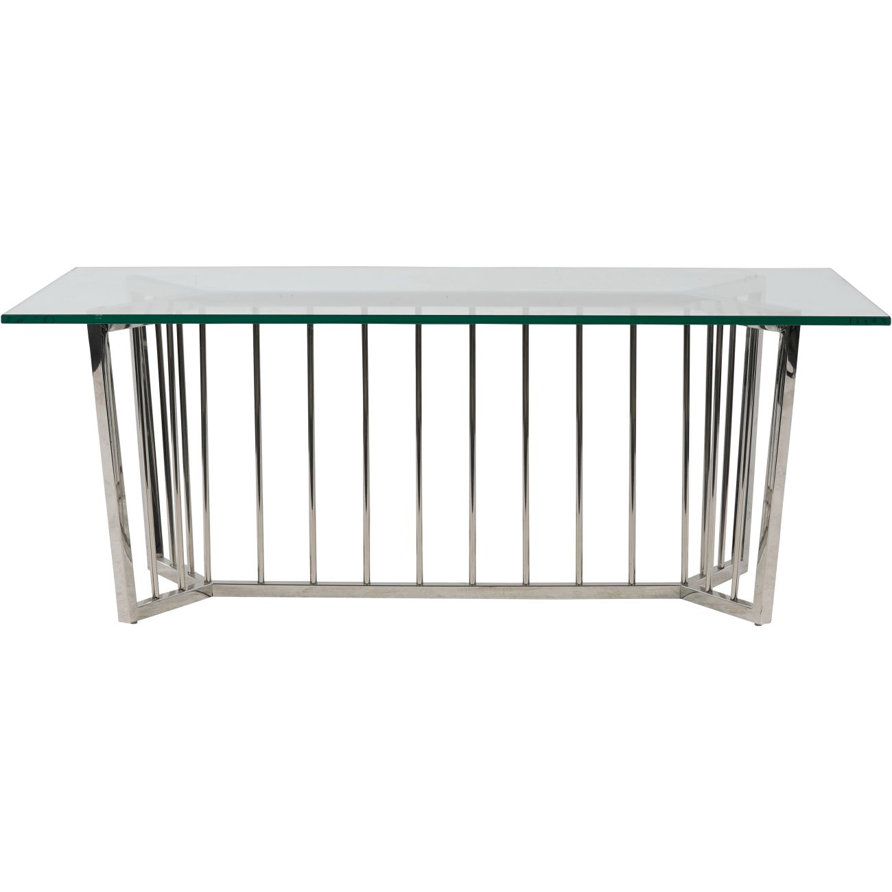 Abington Stainless Steel Frame and Clear Glass Rectangular Coffee Table 110x60cm Libra Interiors