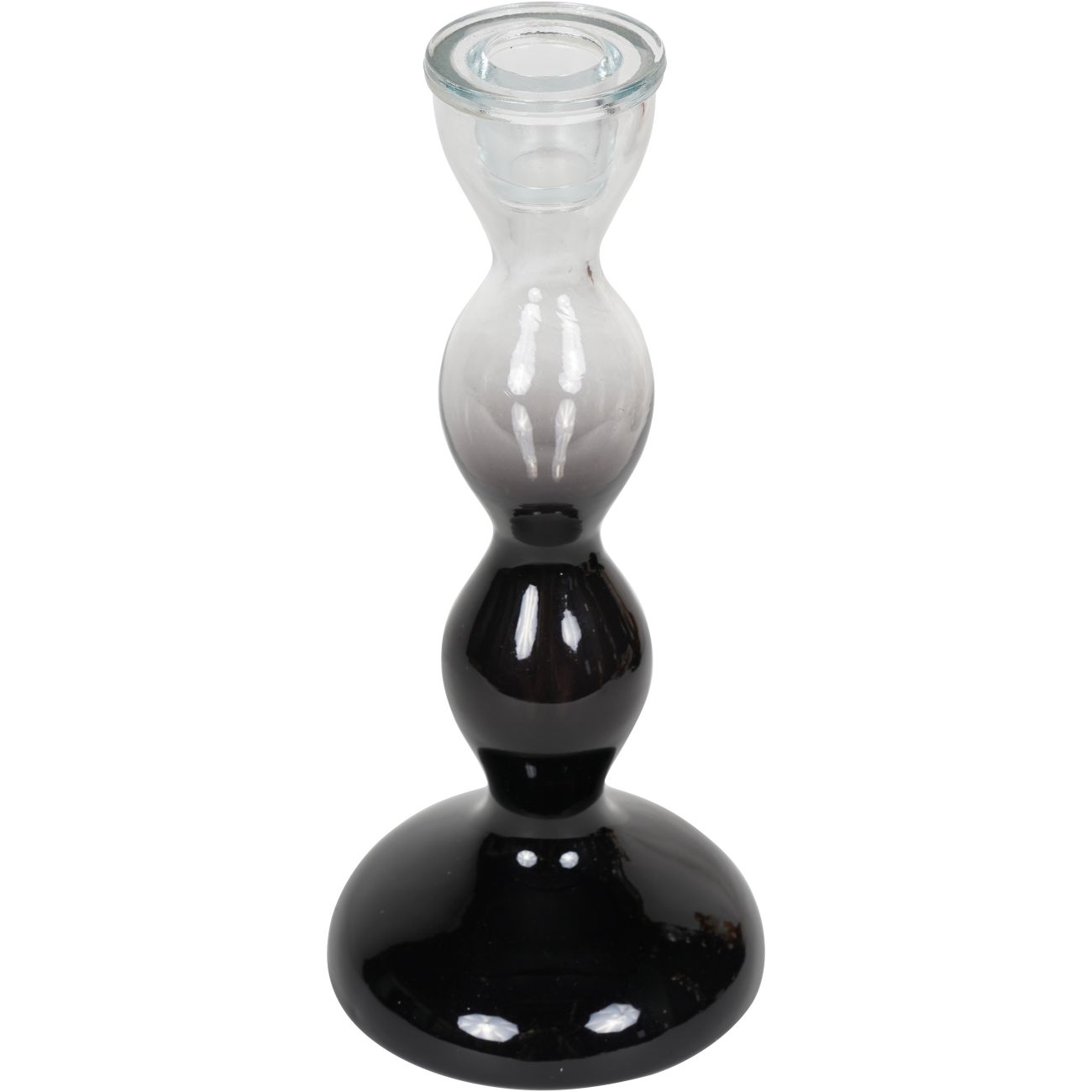 Bobble Candlestick Midnight Black Ombre Small 24cm The Libra Company