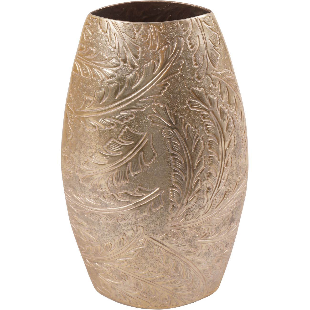 Laura Ashley Winspear Gold Leaf Embossed Oval Barrel Vase Large thumbnail