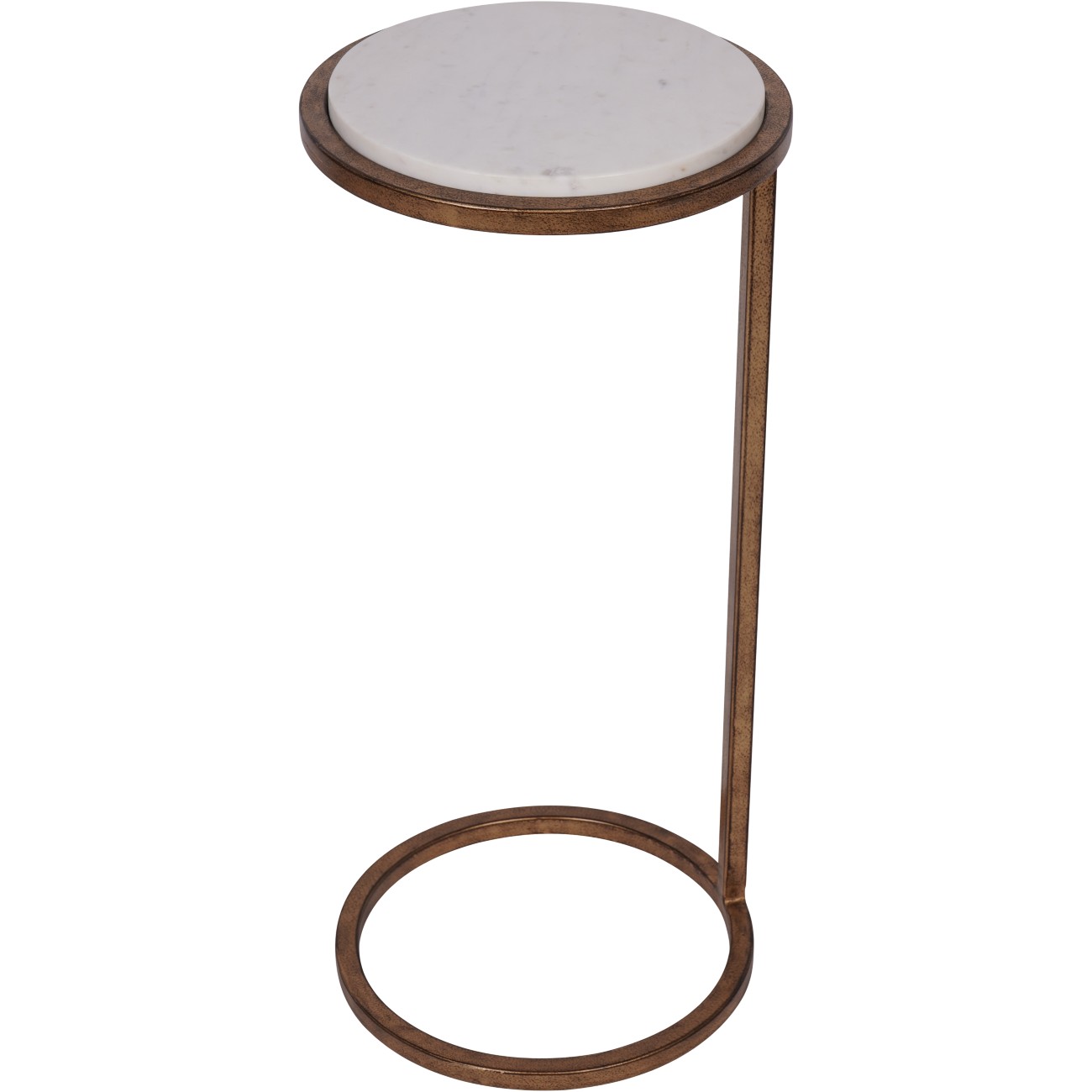 Iota Accent Table White Banswara Marble hover image