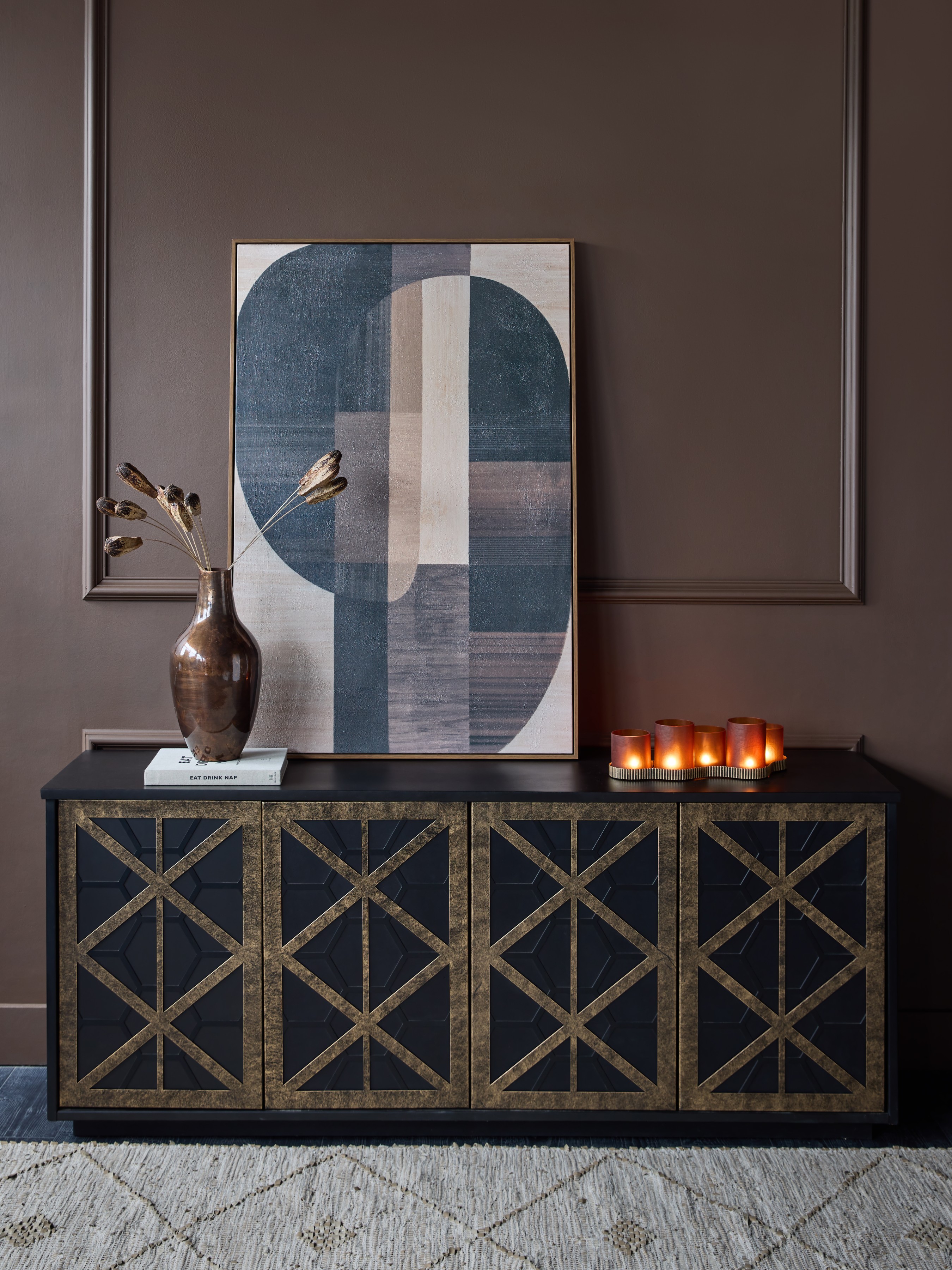 Reeno Fretwork 4 Door Buffet Sideboard hover image