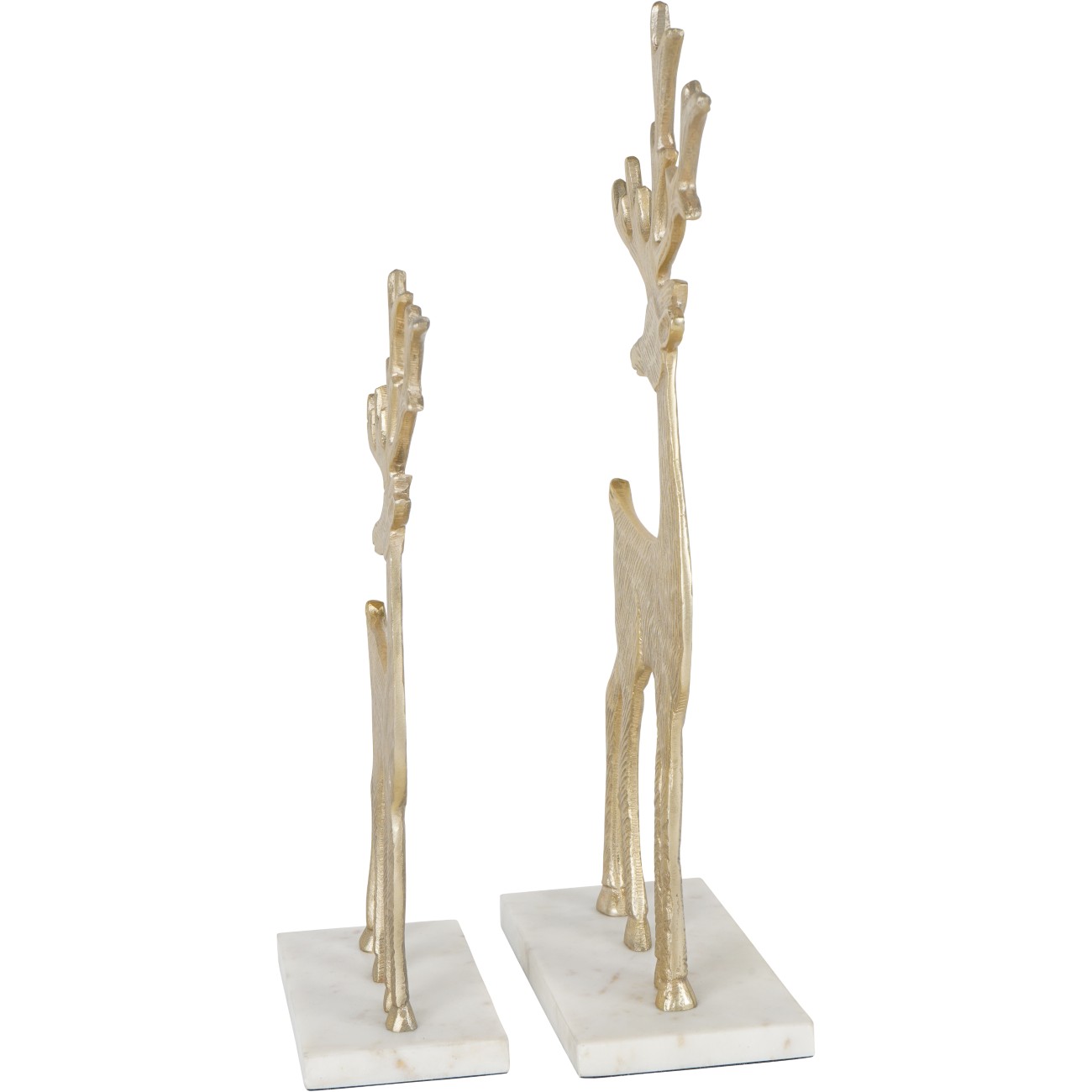 Laura Ashley Set of 2 Reindeer Sculpture on Marble Base