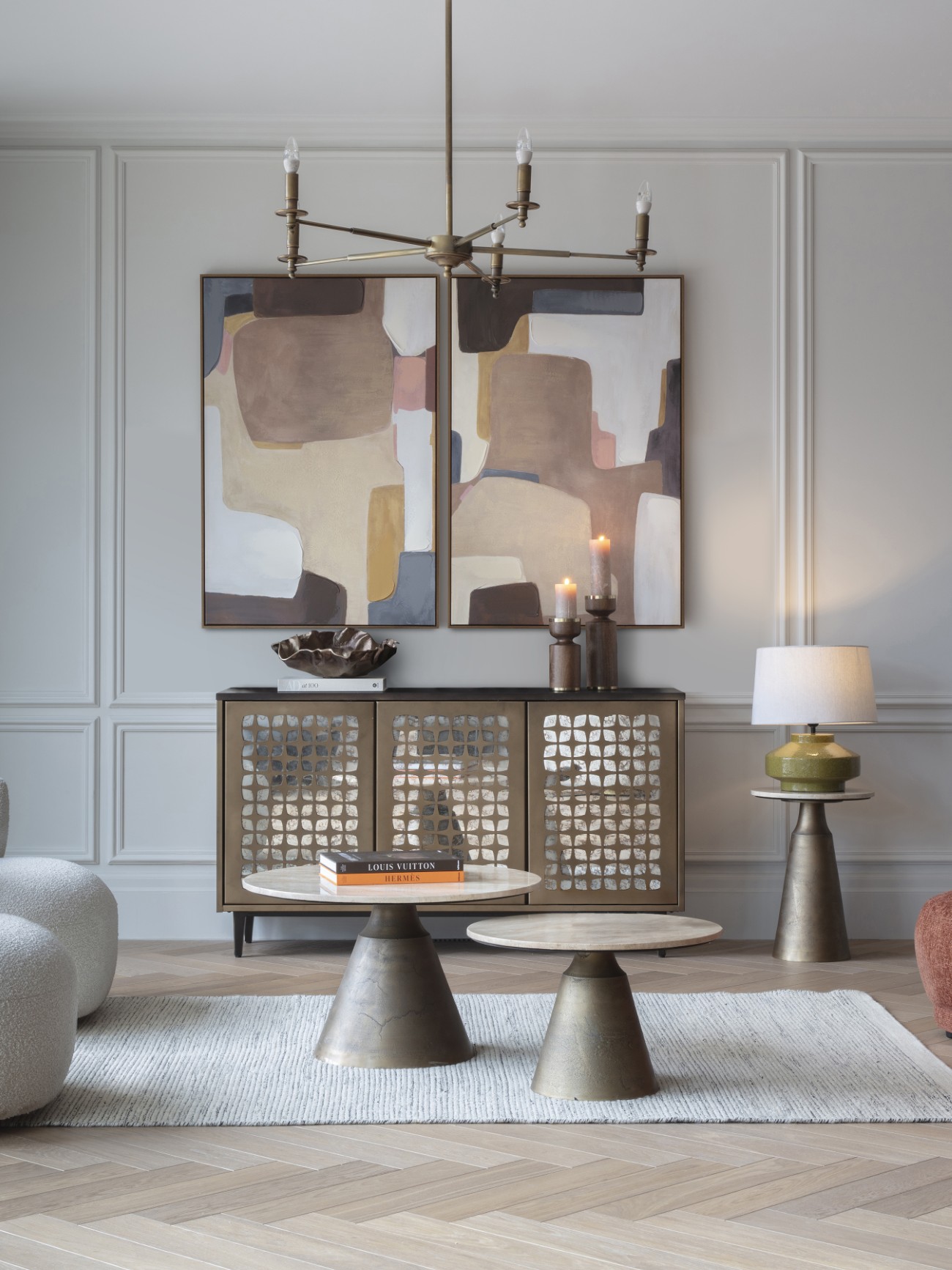 Amalfi Wooden Pillar Holder 31cm hover image