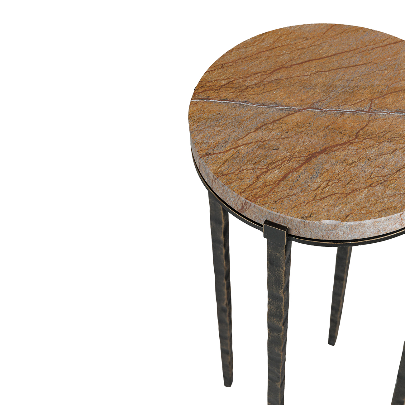 Leo Forest Brown Marble Accent Table