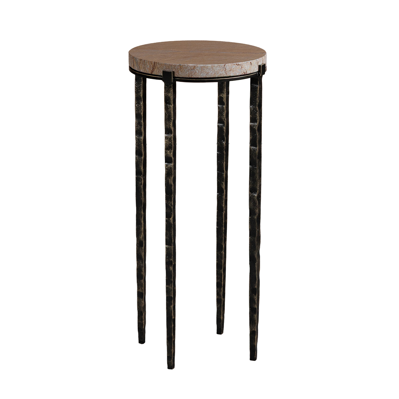 Leo Forest Brown Marble Accent Table