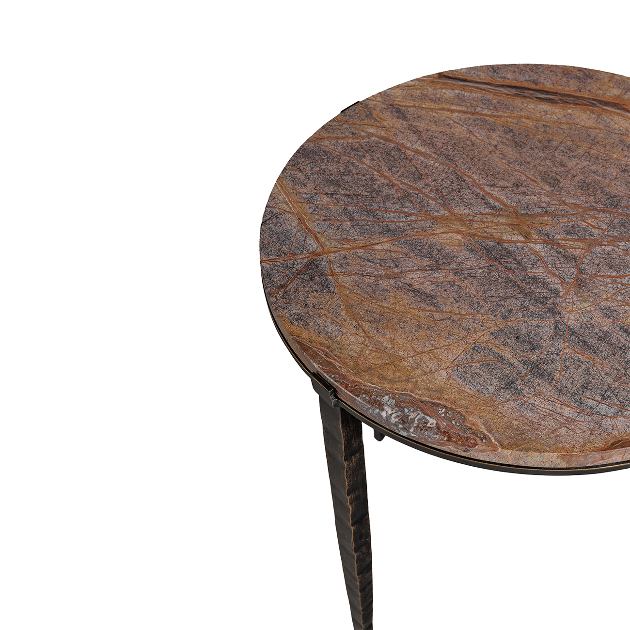 Leo Forest Brown Marble End Table