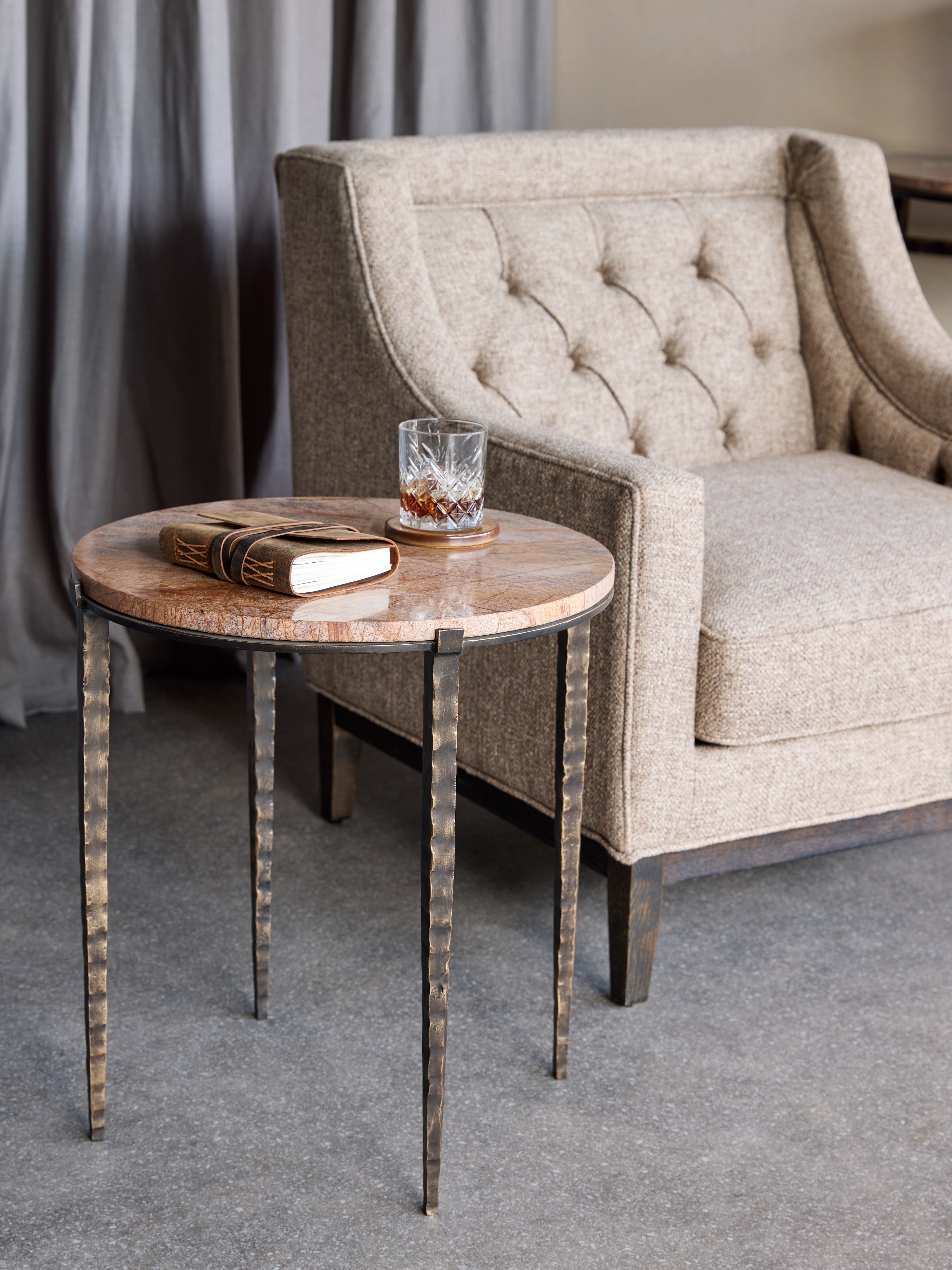 Leo Forest Brown Marble End Table hover image