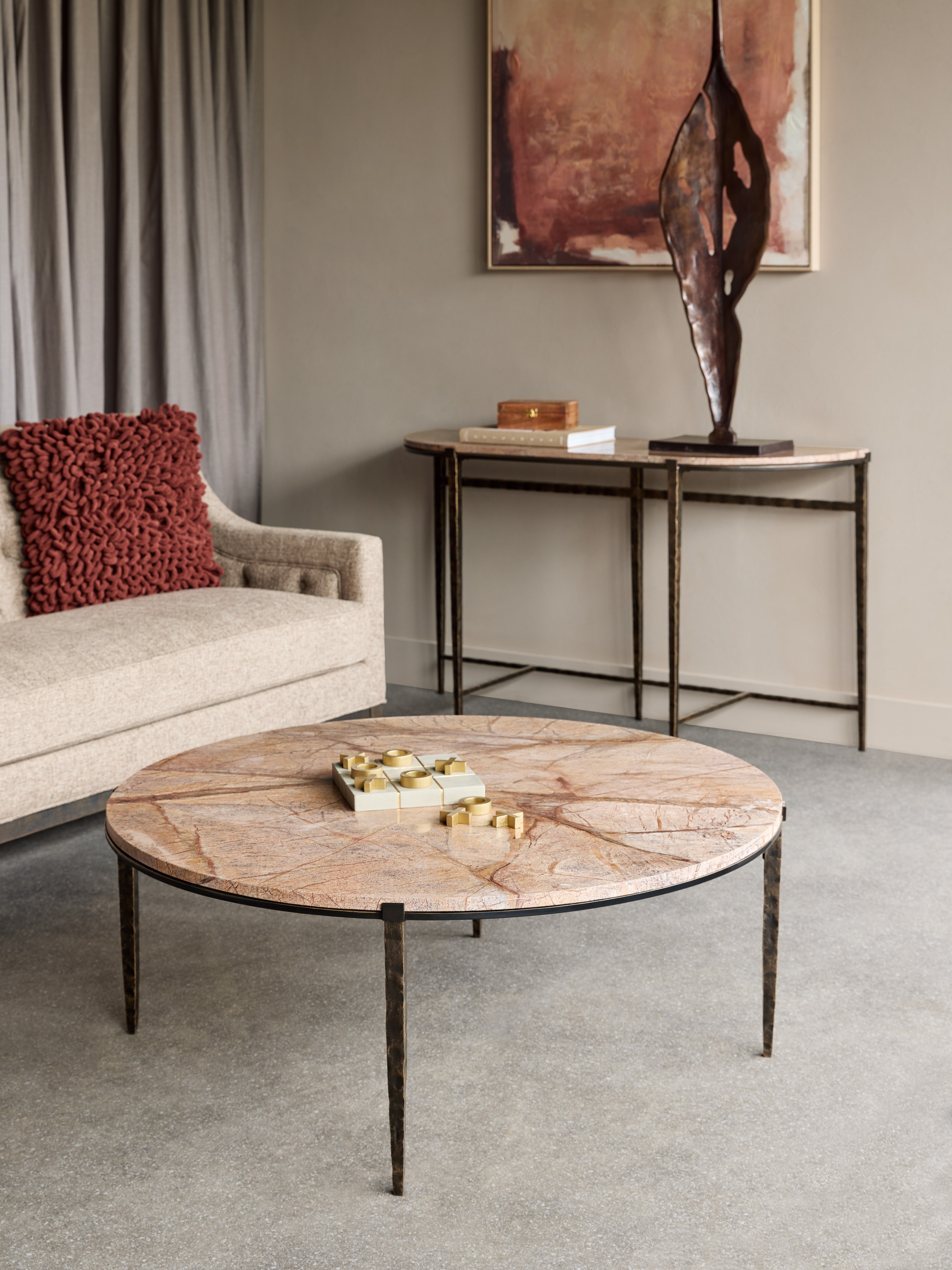 Leo Forest Brown Marble Coffee Table hover image