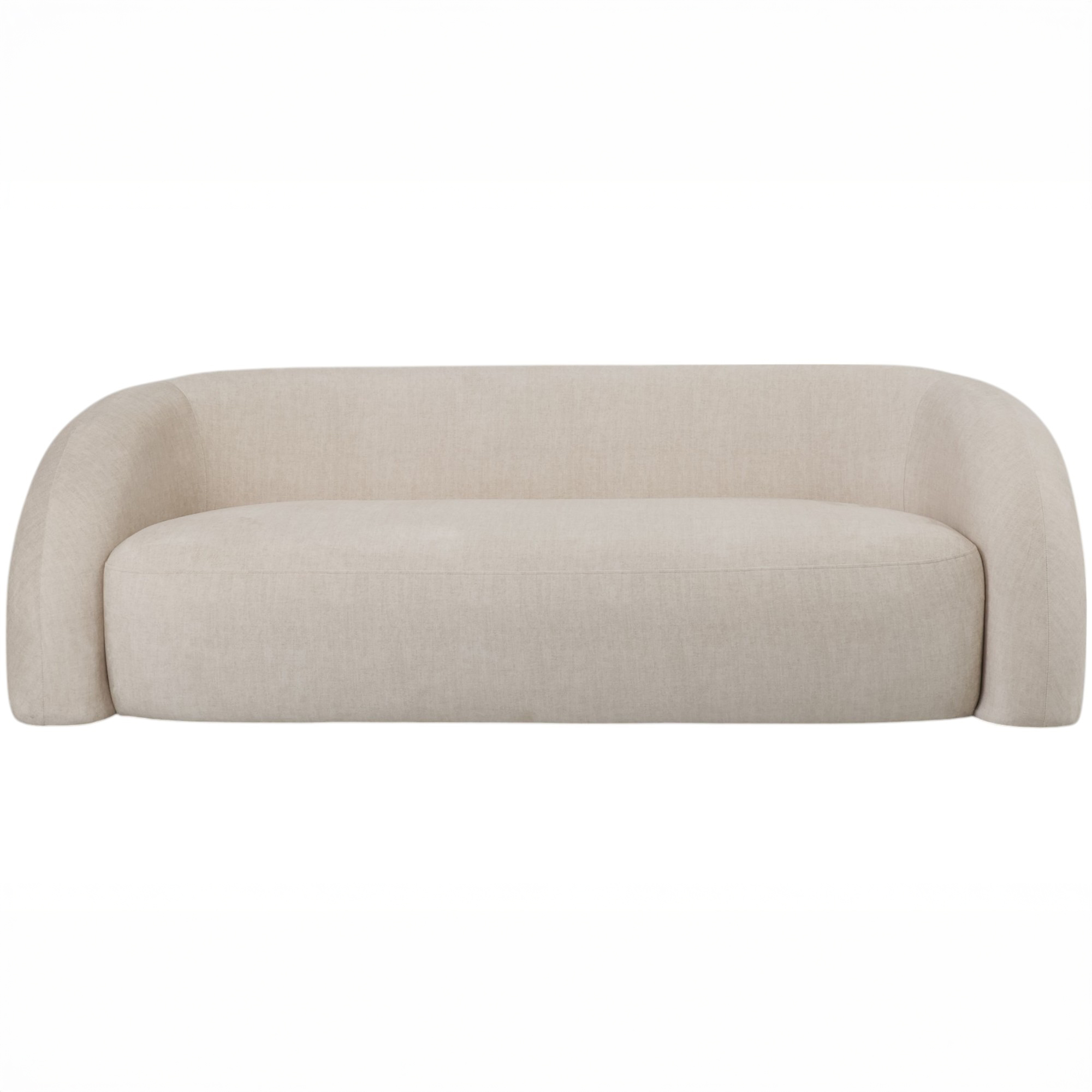 Casa Upholstered Curved Two Seater Sofa Cream thumbnail