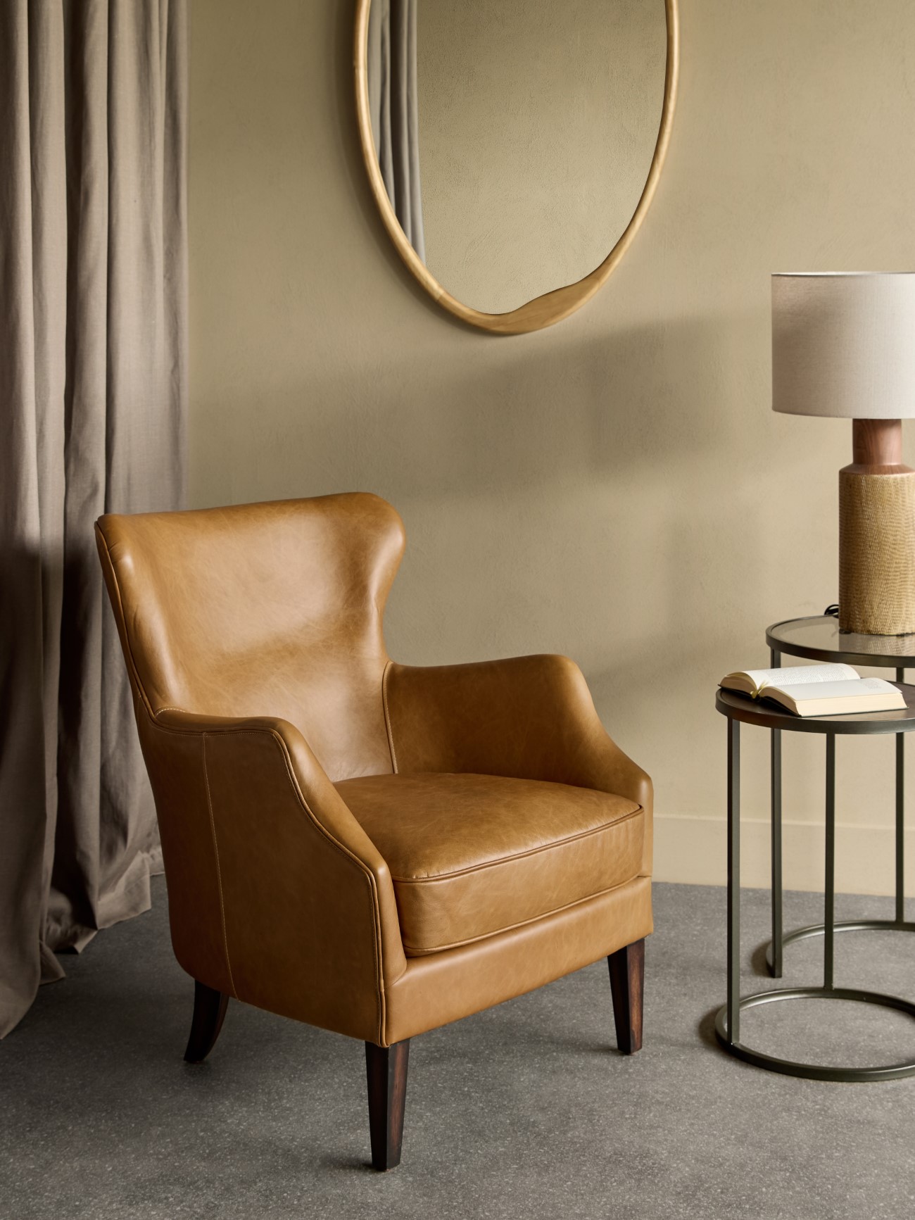 Watson Tobacco Leather Armchair hover image