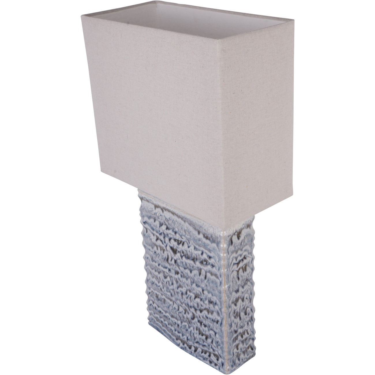 Sereno Rectangle Lamp in Blue Reactive Glaze