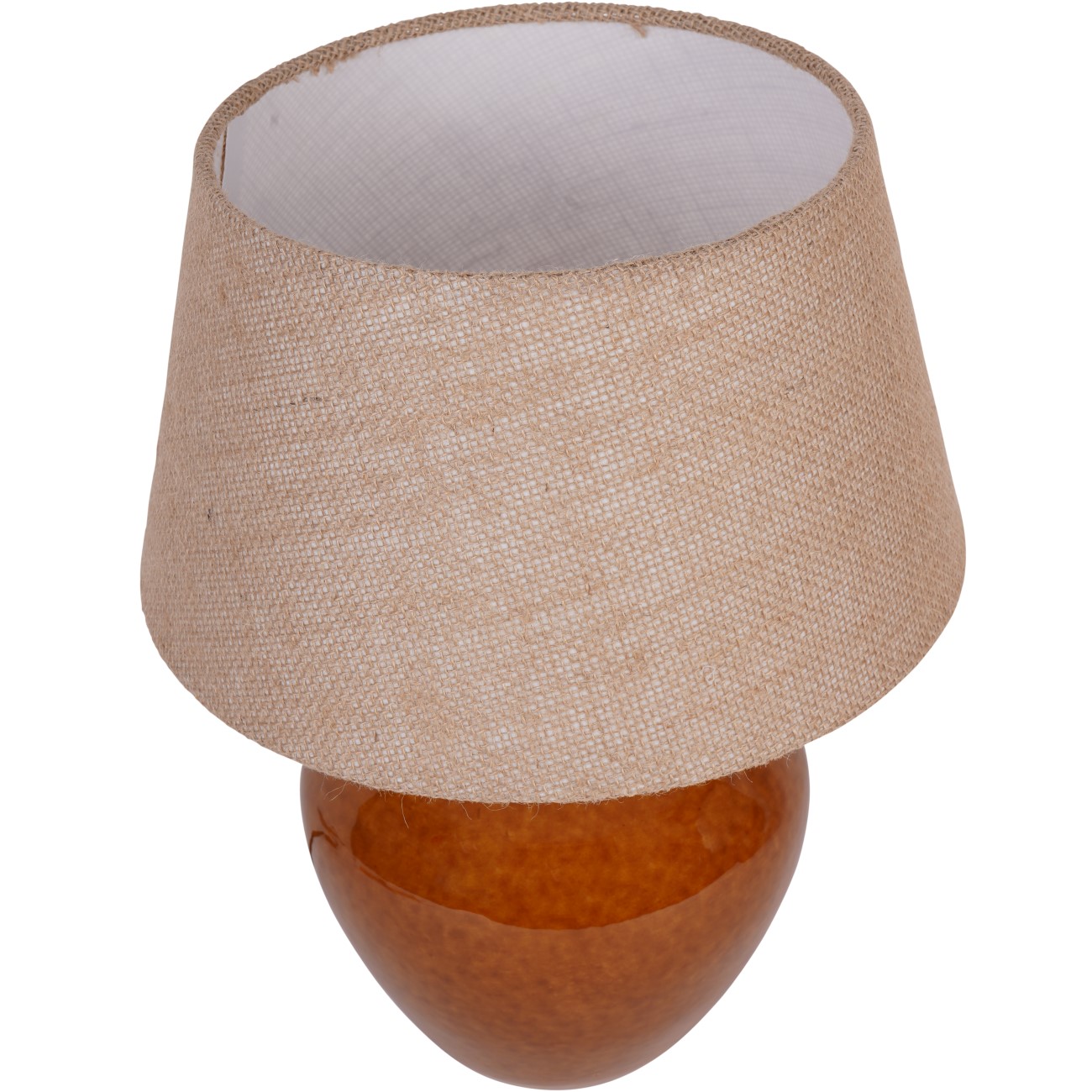 Aubrey Terracotta Ceramic Lamp With Hessian Shade Small E27 60W