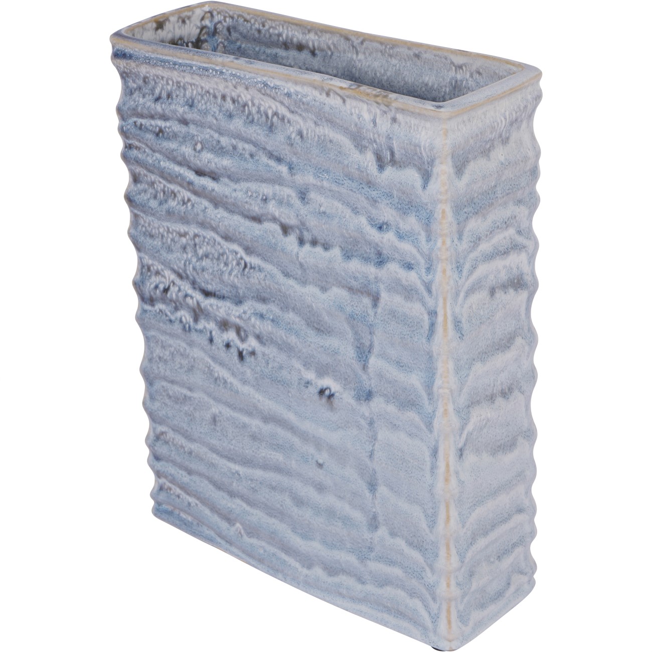 Sereno Rectangle Vase in Blue Reactive Glaze hover image