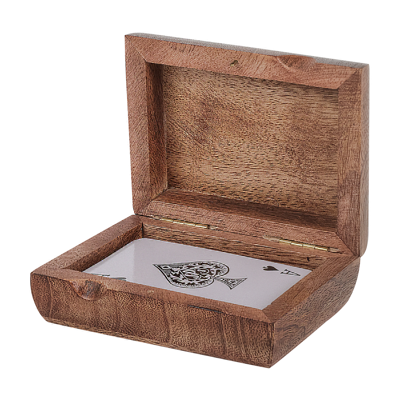 Pryce Mango Wood Card Box with cards
