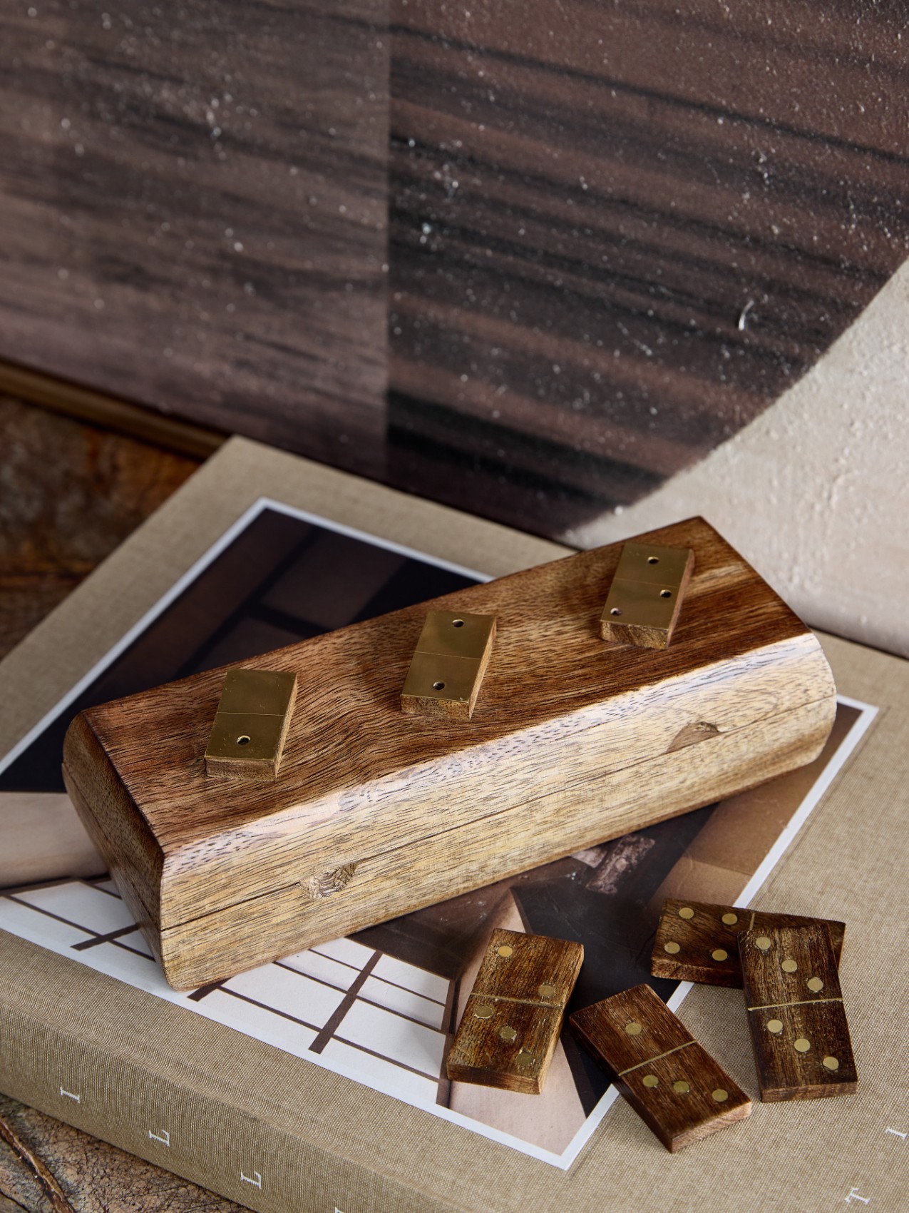 Pryce Mango Wood Domino Game hover image