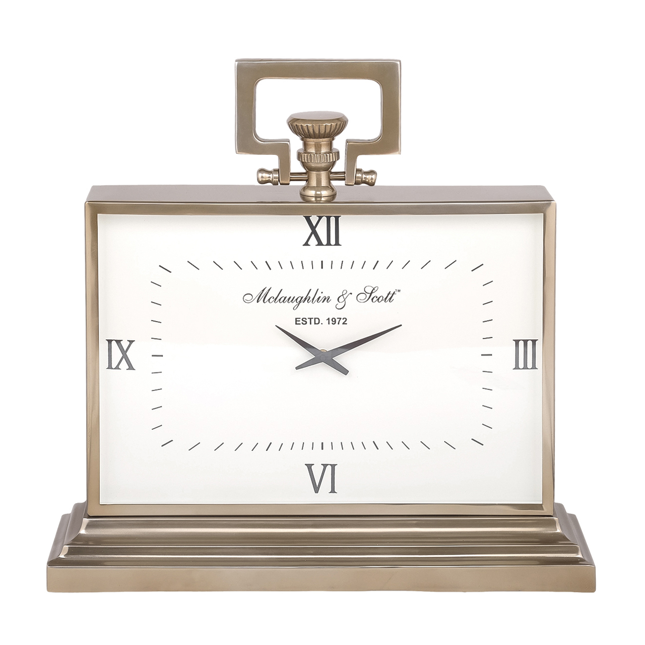 Latham Brass Rectangular Clock Large
