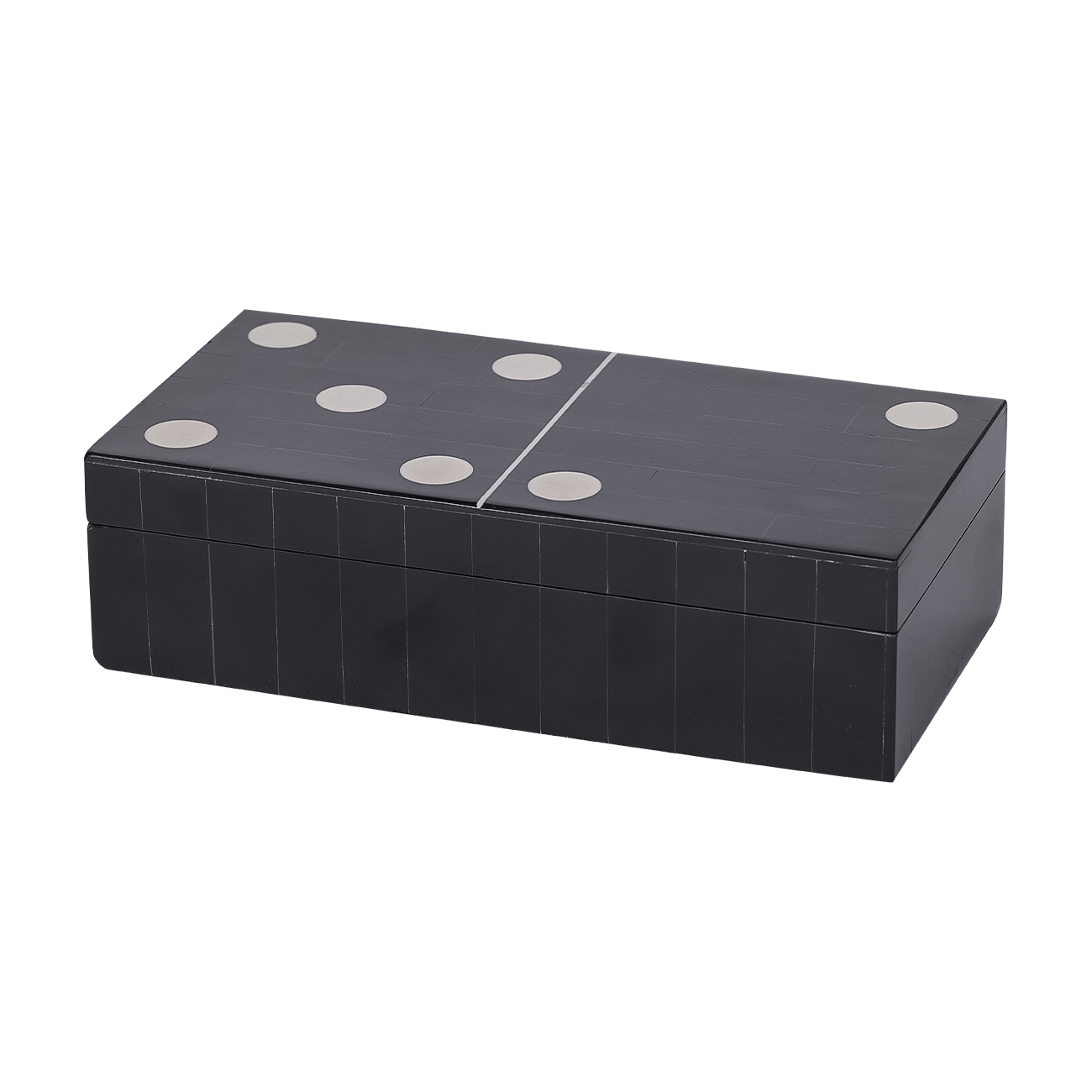 Chollerford Black Inlay Dominoes Box