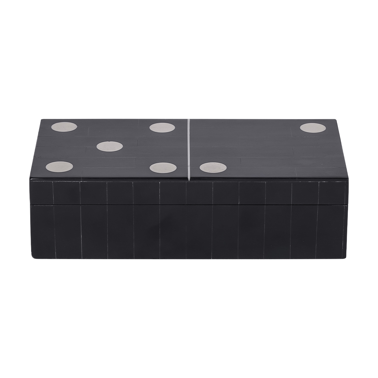 Chollerford Black Inlay Dominoes Box