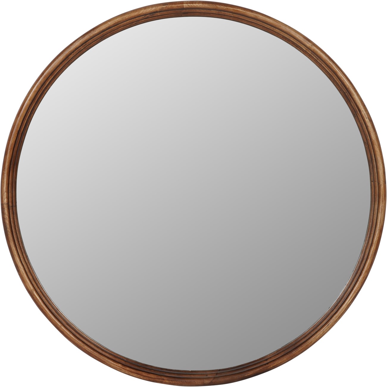 Tilburg Round Wood Mirror Brown 80cm