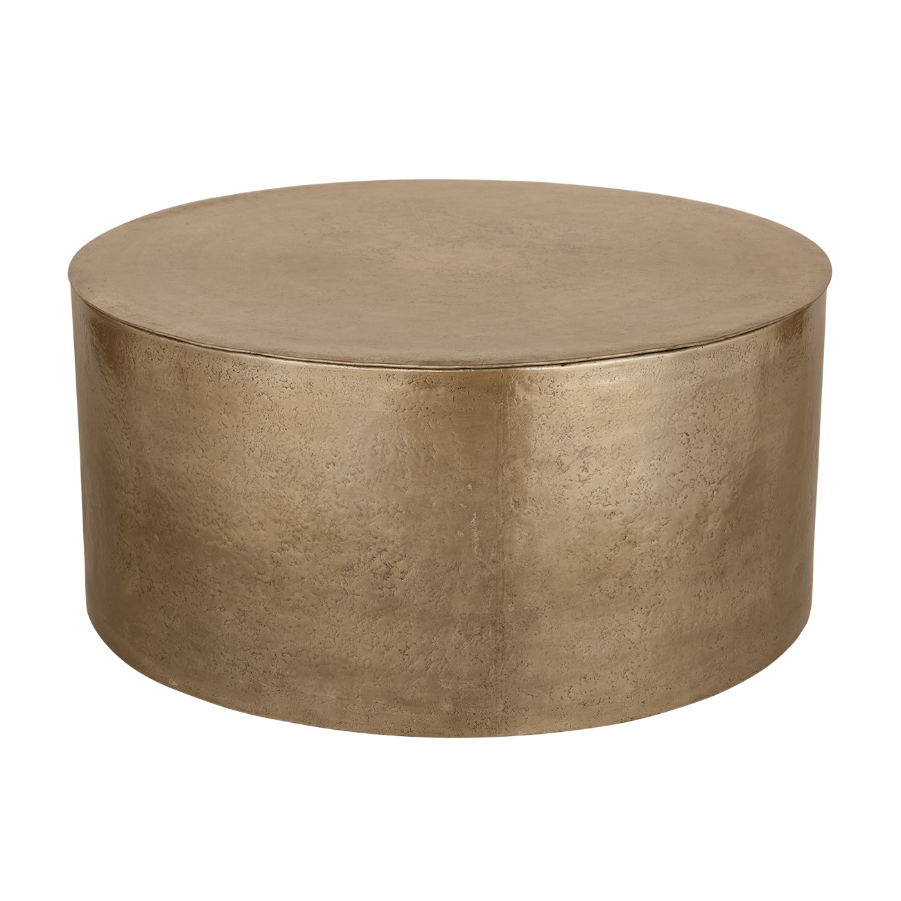 Zander Metal Drum Coffee Table With Storage 90cm