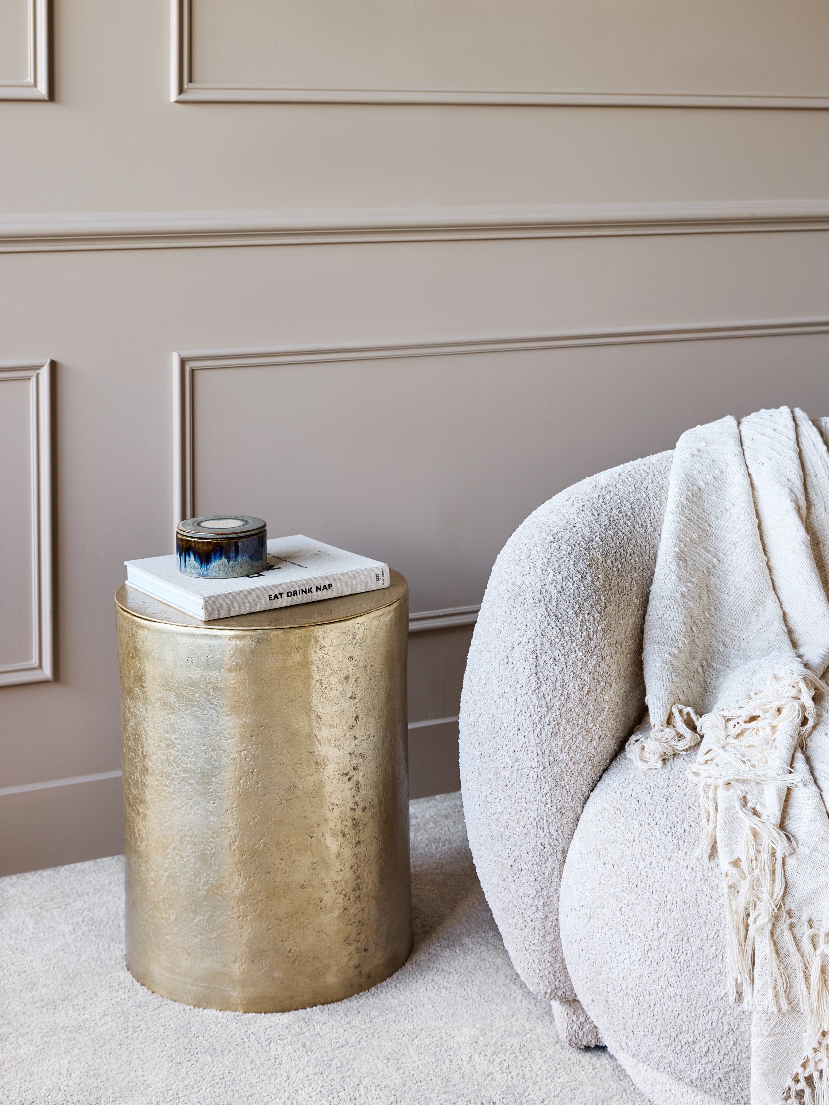 Zander Metal Lidded Storage Side Table 40cm hover image