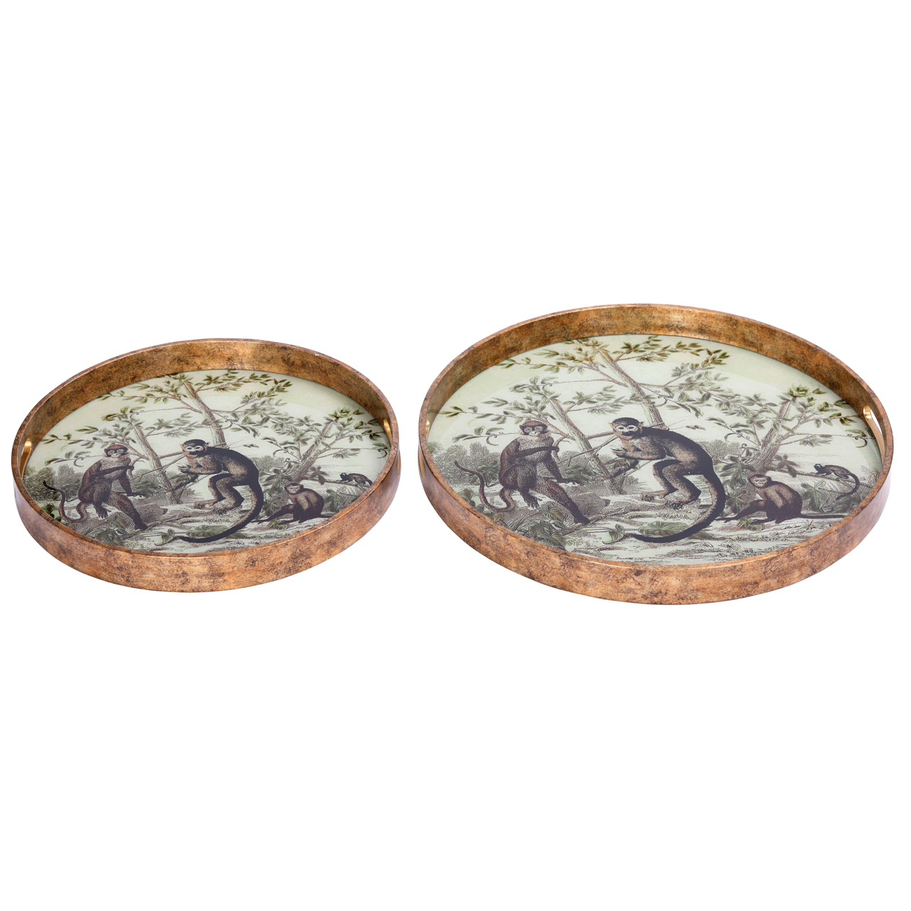 Monkey Jungle Set Of Two Trays
