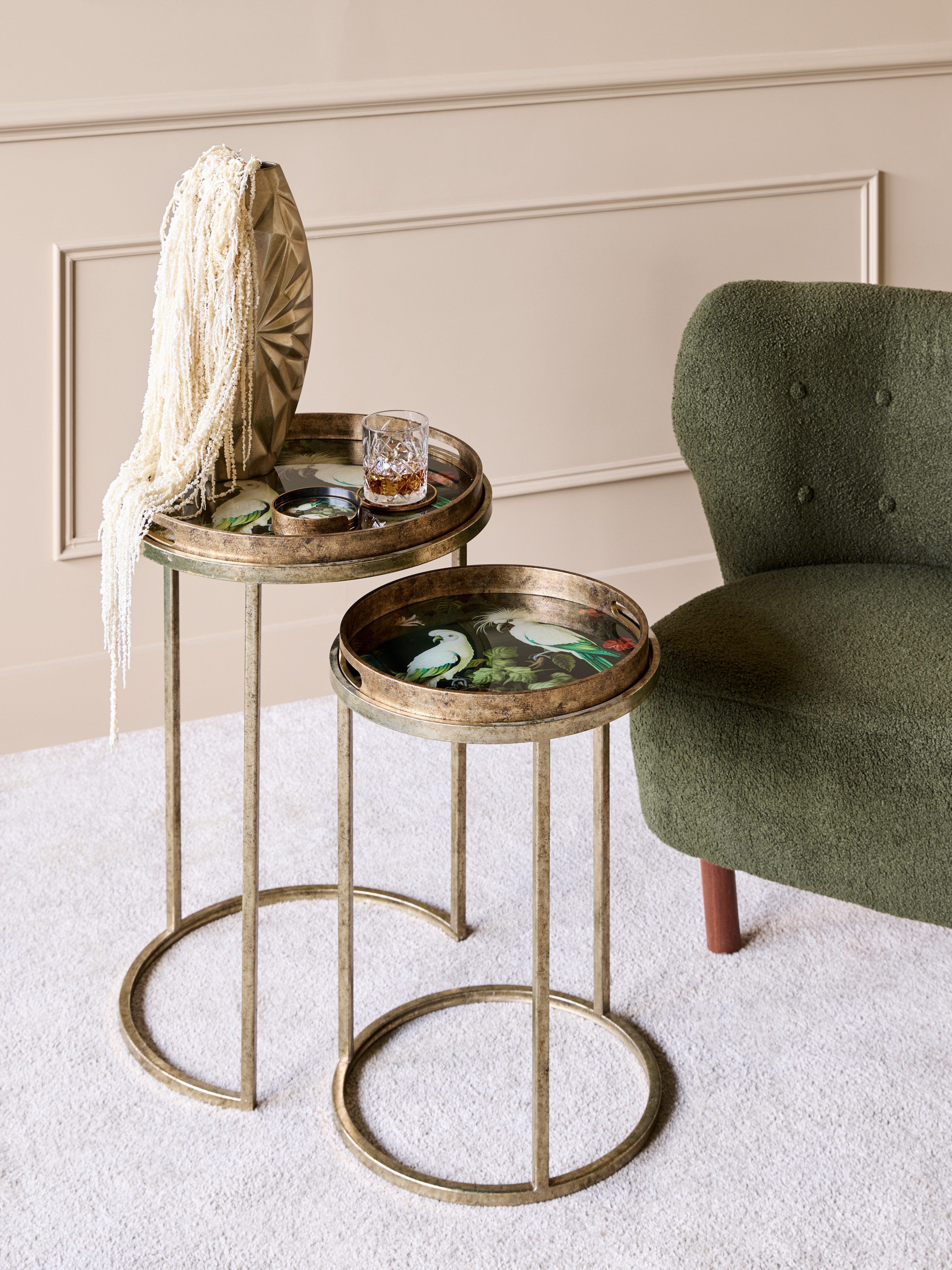 Tropical Birds Set Of 2 Side Tray Tables hover image