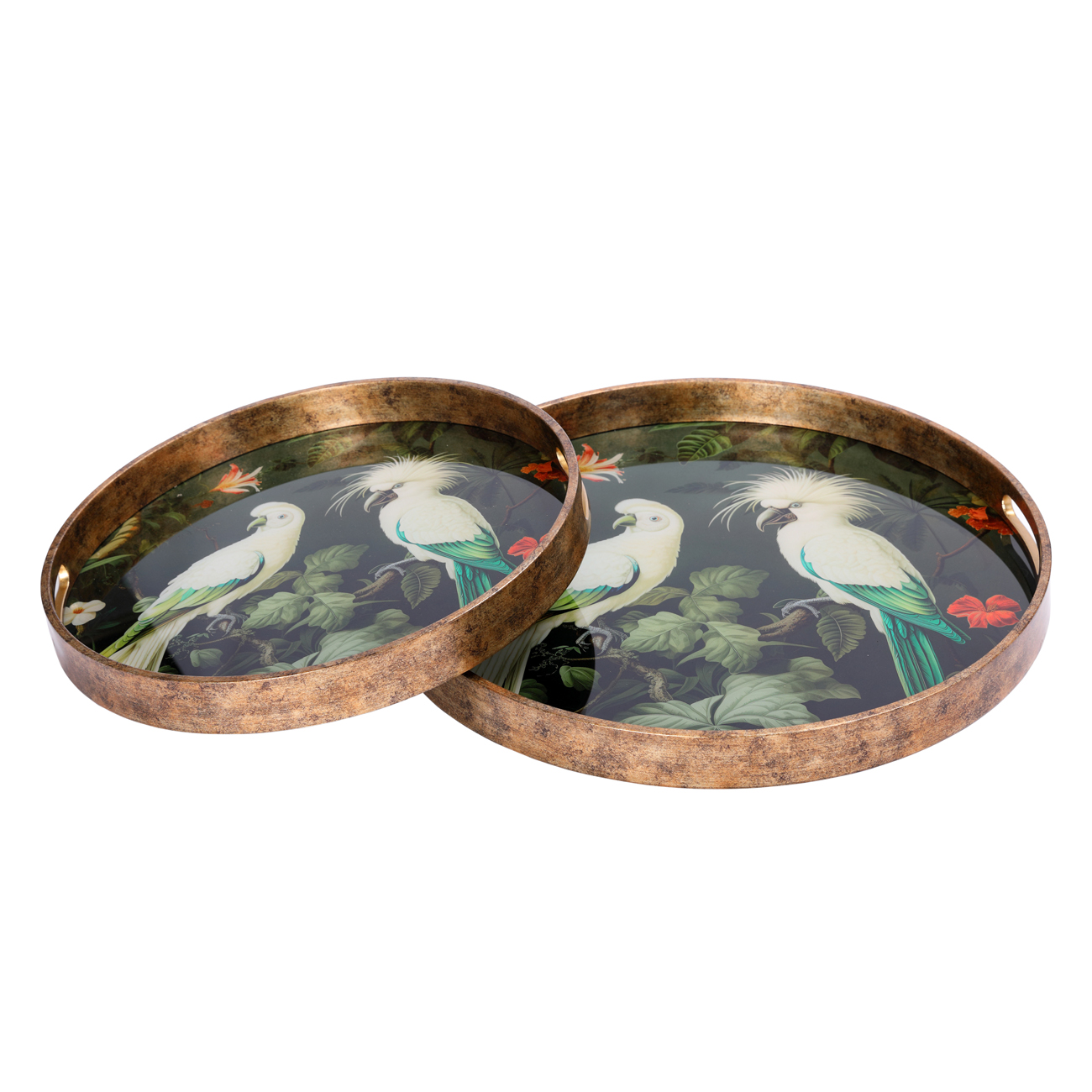 Tropical Birds Set of 2 Trays